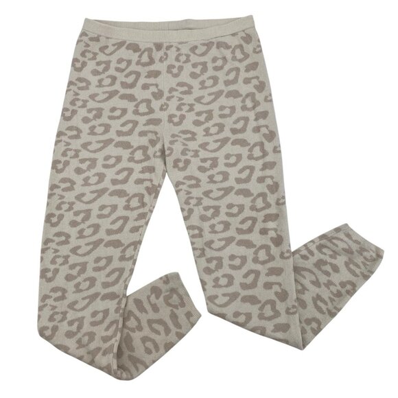 BAREFOOT DREAMS Cozychic Ultra Lite Large Leopard Leggings Cream/Stone Soft - Picture 1 of 15